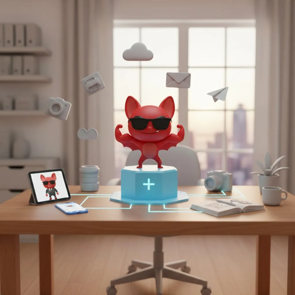 Custom mascot used everywhere for brand consistency